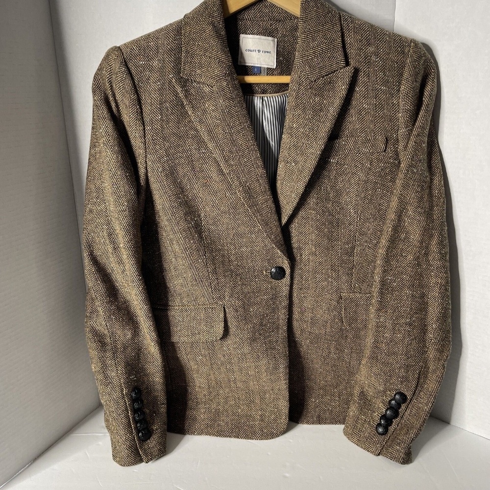 Court and Rowe Womens Tweed One Button Blazer Sz 0